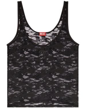 DIESEL Haut En Dentelle À Motif Camouflage - Black