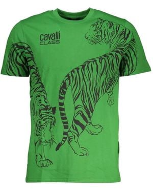 Roberto Cavalli Tiger-Print T-Shirt - Green