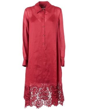 Max Mara Embroidery Shirt Dress - Red