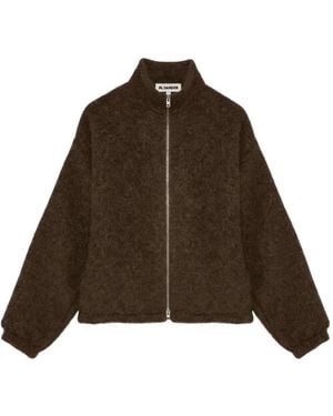Jil Sander Zip-Up Fleece Jacket - Brown