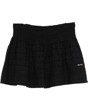 Superdry Logo-Embroidered Shirred Skirt - Black
