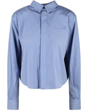Sacai Striped Poplin Shirt - Blue