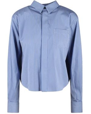 Sacai Camisa de popelina a rayas - Azul