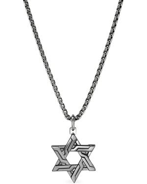 John Hardy Collana Con Pendente Icon 50 Star Of David - Metallizzato