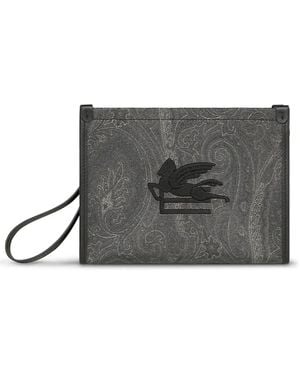 Etro Essential Clutch Mit Paisley-Print - Grau