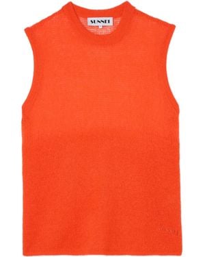 Sunnei Mohair-Blend Top - Orange