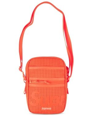 Supreme グリッドパターン ショルダーバッグ - レッド