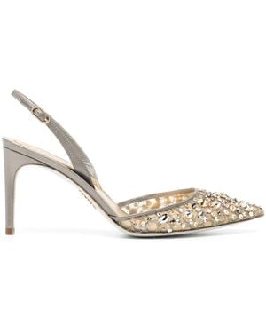 Rene Caovilla Crystal-Embellished Court Shoes - Metallic