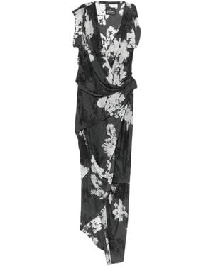 Vivienne Westwood Floral Print Draped Wrap Dress - White