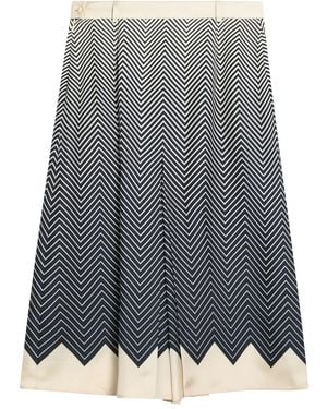 Valentino Garavani Chevron-Print Pleated Skirt - Grey