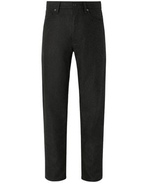 ZEGNA Dark Wool And Cashmere Roccia Pants - Black