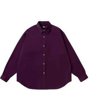 A.PRESSE Long-Sleeve Button-Down Shirt - Purple