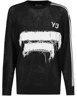 Y-3 フレイド スウェットシャツ - ブラック