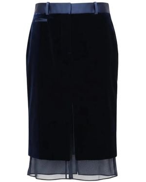 Tom Ford Layered Midi Skirt - Blue