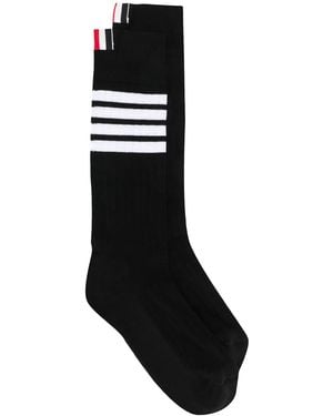 Thom Browne 4-Bar Mid-Calf Socks - Black