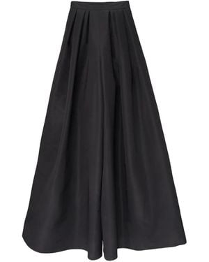 Carolina Herrera Pleated Silk Palazzo Trousers - Black