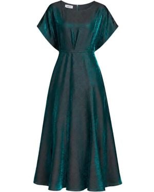Baruni Ruba Crackle-Effect Midi Dress - Green