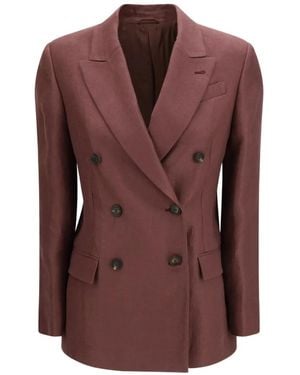 Brunello Cucinelli Double-Breasted Blazer - Brown