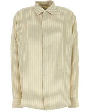 LeKasha Camicia Songino A Righe Con Ricamo - Neutro