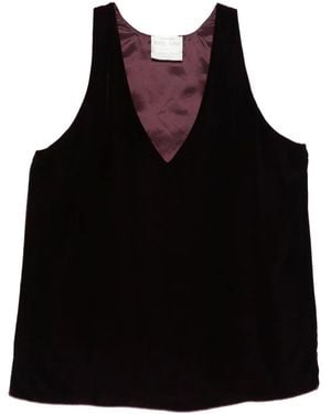 forte_forte Velvet V-Neck Top - Black