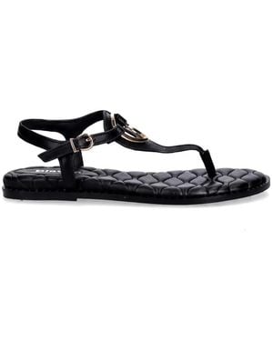 Blauer Ashley02/Lea Quilted-Footbed Flat Sandals - White