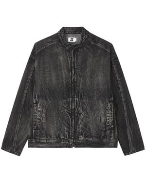 Izzue Acid-Wash Denim Jacket - Black