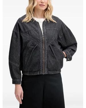 INTROPIA Erica Panelled Zip-Up Jacket - Black