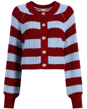 Cinq À Sept Striped Cardigan - レッド