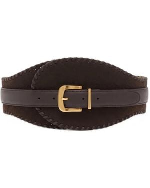 Agnona Whipstitch-Trim Cashmere Belt - Brown