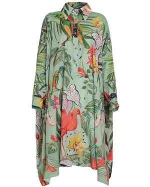 Amir Slama X Avatim Oversized-Midikleid Mit Tropischem Print - Grün