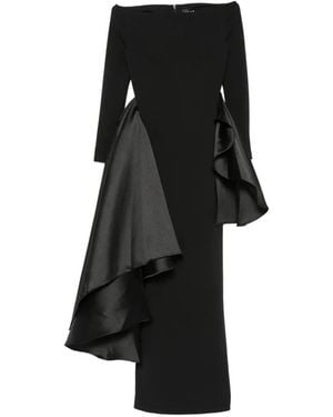 Solace London Kiana Off-Shoulder Draped-Detail Maxi Dress - Black