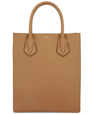 Moreau Logo-Print Leather Tote Bag - Brown