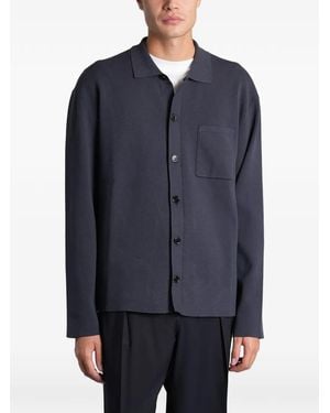 Roberto Collina Fine-Knit Chest-Pocket Shirt - Blue