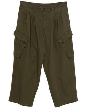 Yohji Yamamoto Pleated Paperbag Cargo Trousers - Green