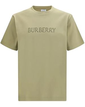 Burberry Logo-Embroidered T-Shirt - Green