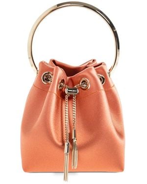 Jimmy Choo Bon Bon Satintasche Mit Metallhenkel - Orange