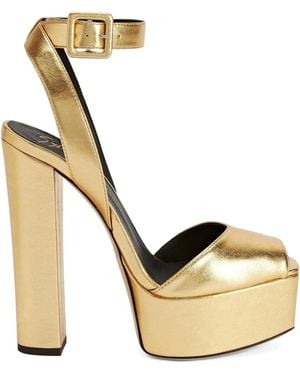 Giuseppe Zanotti 140Mm Betty Platform Heeled Sandals - Metallic