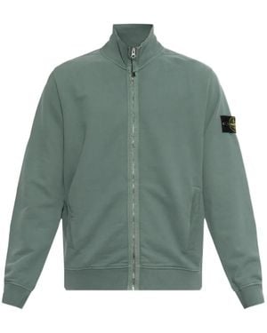 Stone Island Zip Up Cardigan - Green
