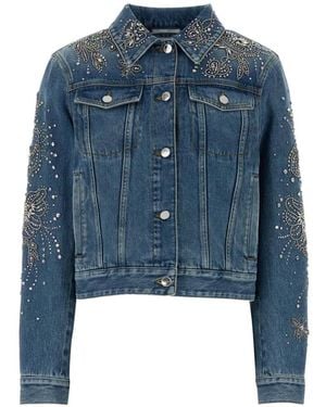 Gucci Verzierte Jeansjacke - Blau