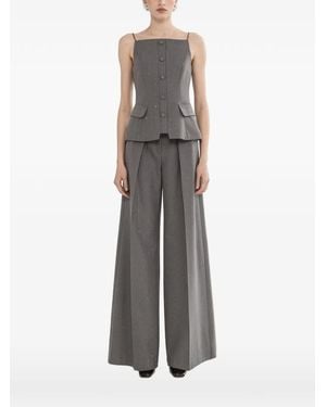 Nissa Sequined Button-Fastening Top - Grey