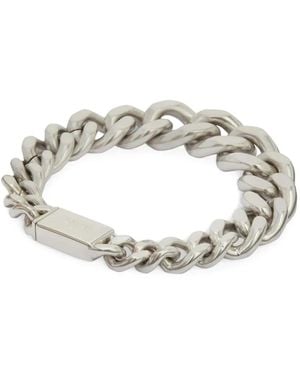 Jil Sander Logo-Engraved Curb-Chain Bracelet - Metallic