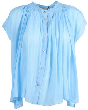 forte_forte Camisa Fruncida Sin Mangas - Azul