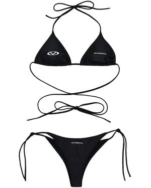 Vetements Logo-Print Bikini Set - Black