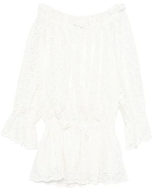 LES FILLES D'EVA Floral-Lace Mini Dress - White