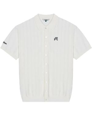 Malbon Golf Crosscut Pointelle-Knit Polo Shirt - White