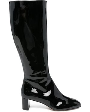 Aeyde 45Mm Marty Patent Calf Leather Knee-High Boots - Black
