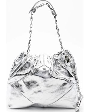 Ba&sh June Chain-Strap Leather Shoulder Bag - White