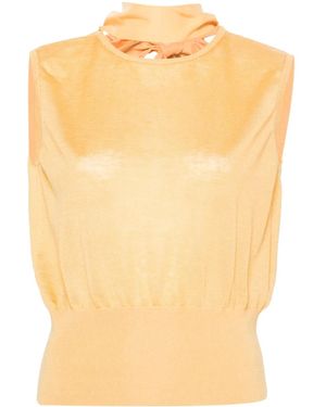Fabiana Filippi Sleeveless V-Back Top - Natural