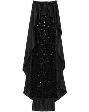 Nissa Cape Lace Gown - Black