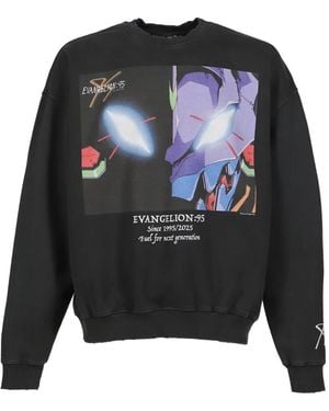 EVANGELI0N 95 Graphic-Print Cotton Sweatshirt - Black